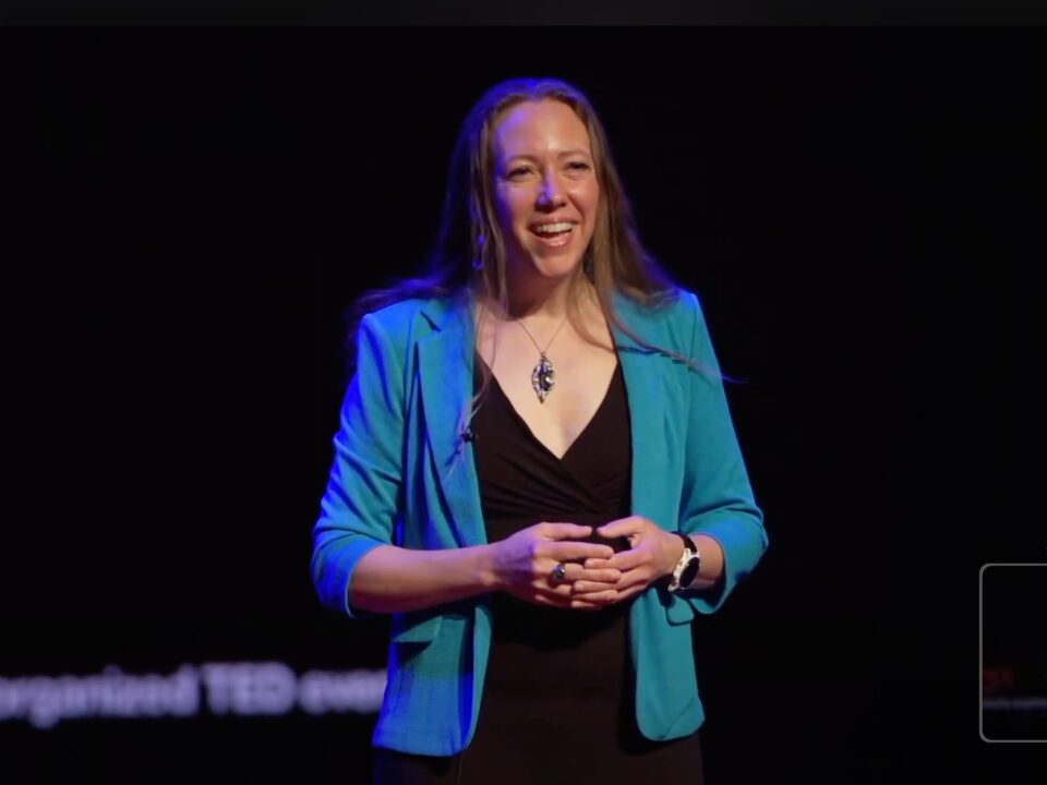 Alice Foeller onstage at TEDx New Albany